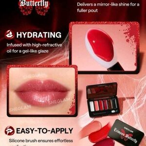 glam Butterfly Lip Gloss Set - Vibrant Reds